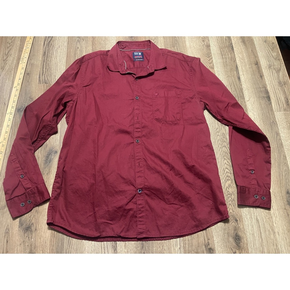 Netplay Shirt, Men's Size XL, Red, Fine Cotton Long Sleeve Button Up Shirt